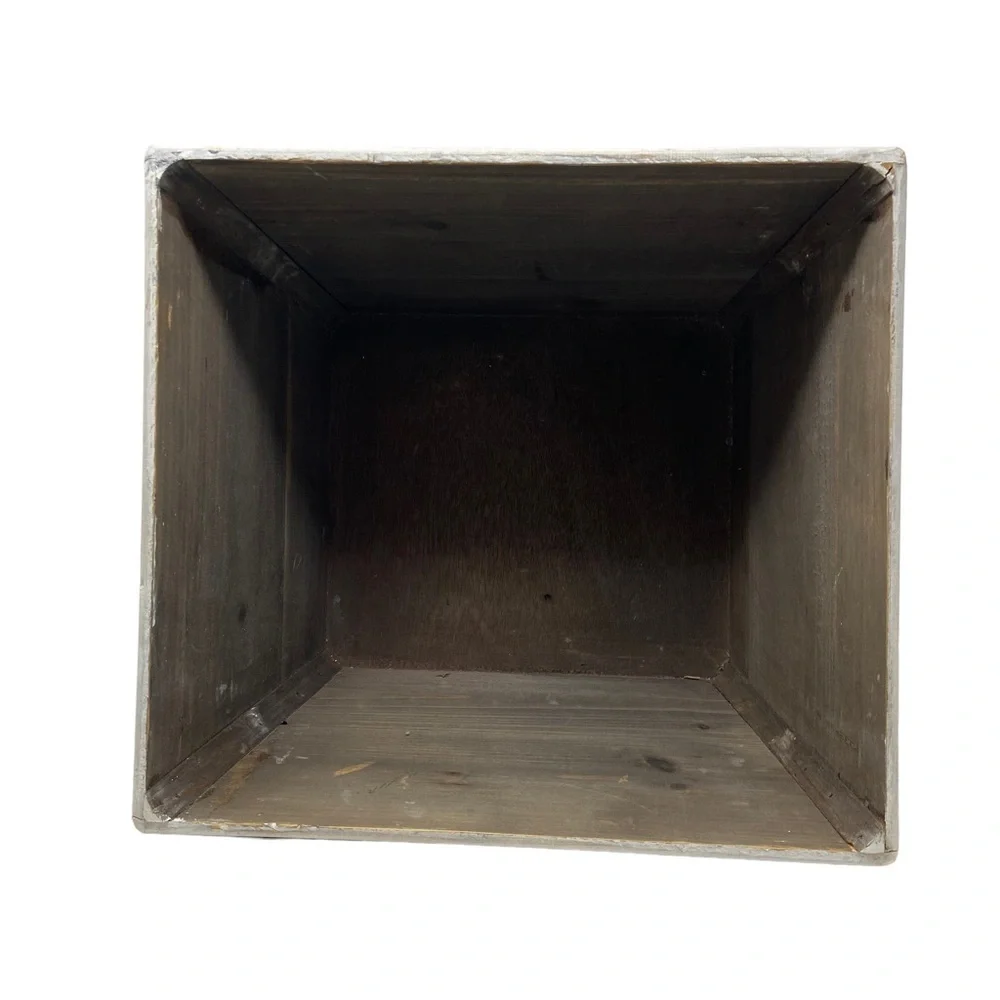 Kirkland | Distressed | Monogram M | Wooden Bin | With Handles